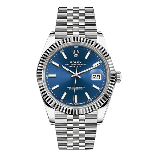 Rolex Datejust Rolesor White Gold Blue Index Dial