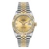 Rolex Datejust Rolesor Yellow Gold Champagne Diamond Dial
