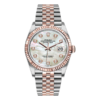 Rolex Datejust Rolesor Everose Gold White Mother Of Pearl Diamond Dial